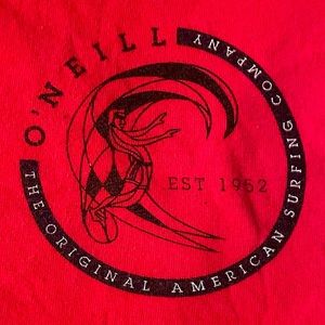 O'Neill surf t shirt red size small t shirt